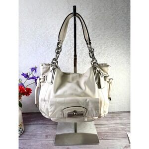 Coach Madison Leather Sophia Satchel Off White Parchment Hobo Shoulder Bag 14758